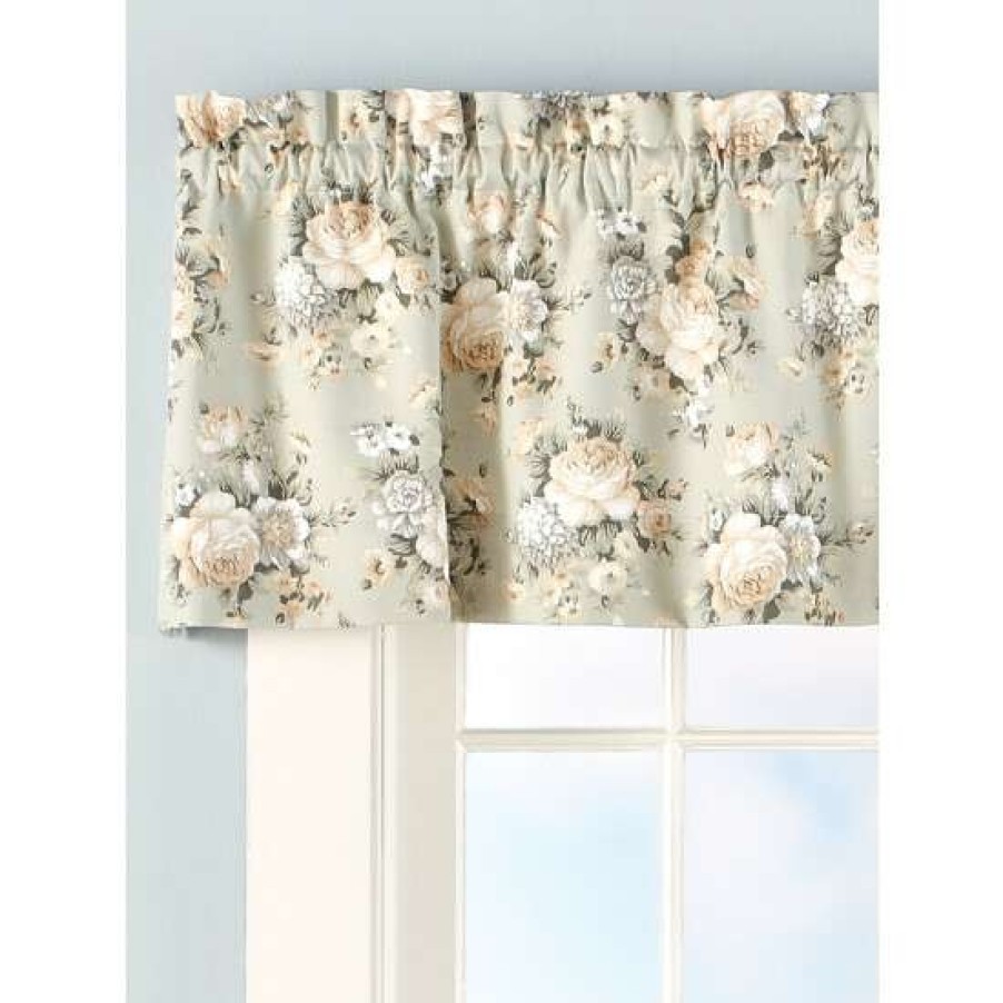 Valances * | Deals Vermont Country Store Tapestry Rose Rod Pocket Tailored Valance