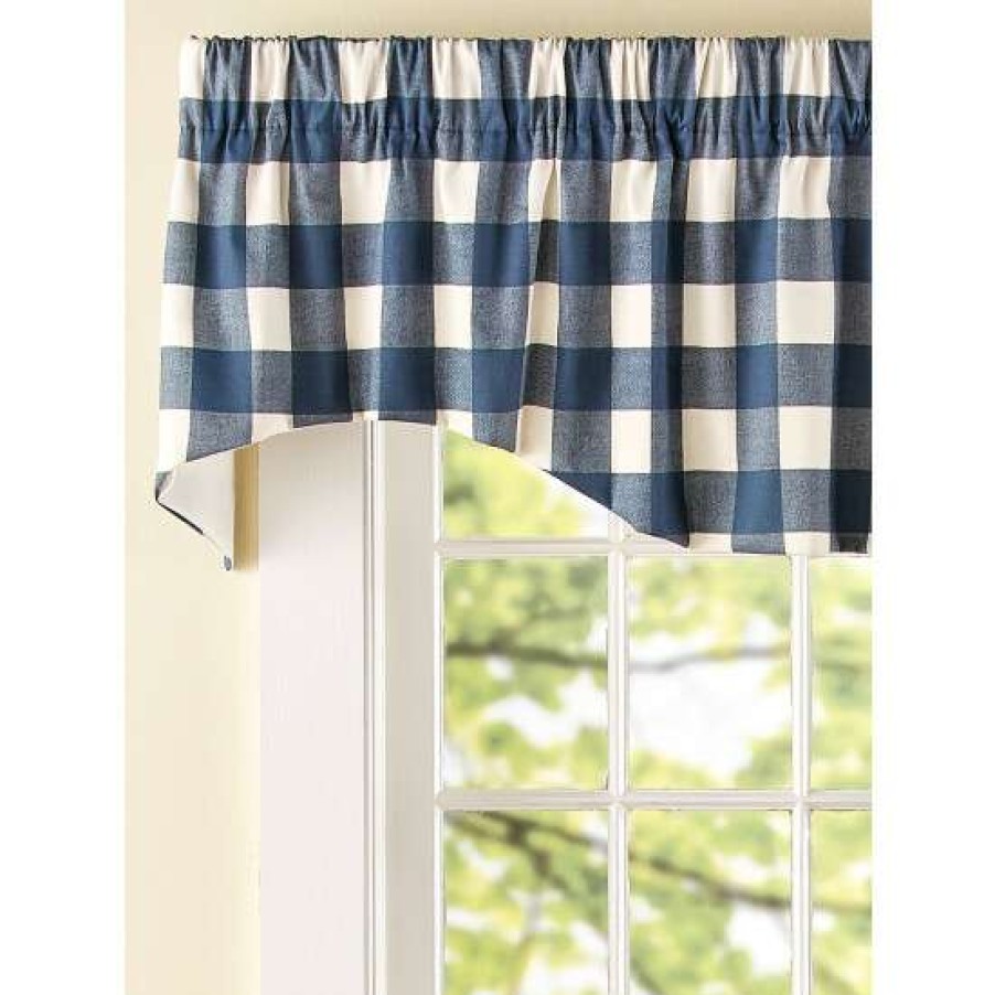 Valances * | Promo Vermont Country Store Buffalo Check Lined Rod Pocket M-Shaped Valance