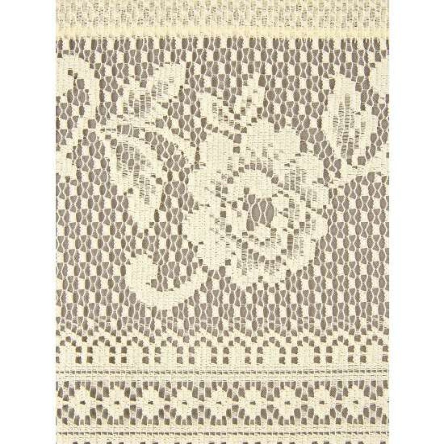 Valances * | Outlet Vermont Country Store Garden Rose Lace One-Piece Rod Pocket Swag