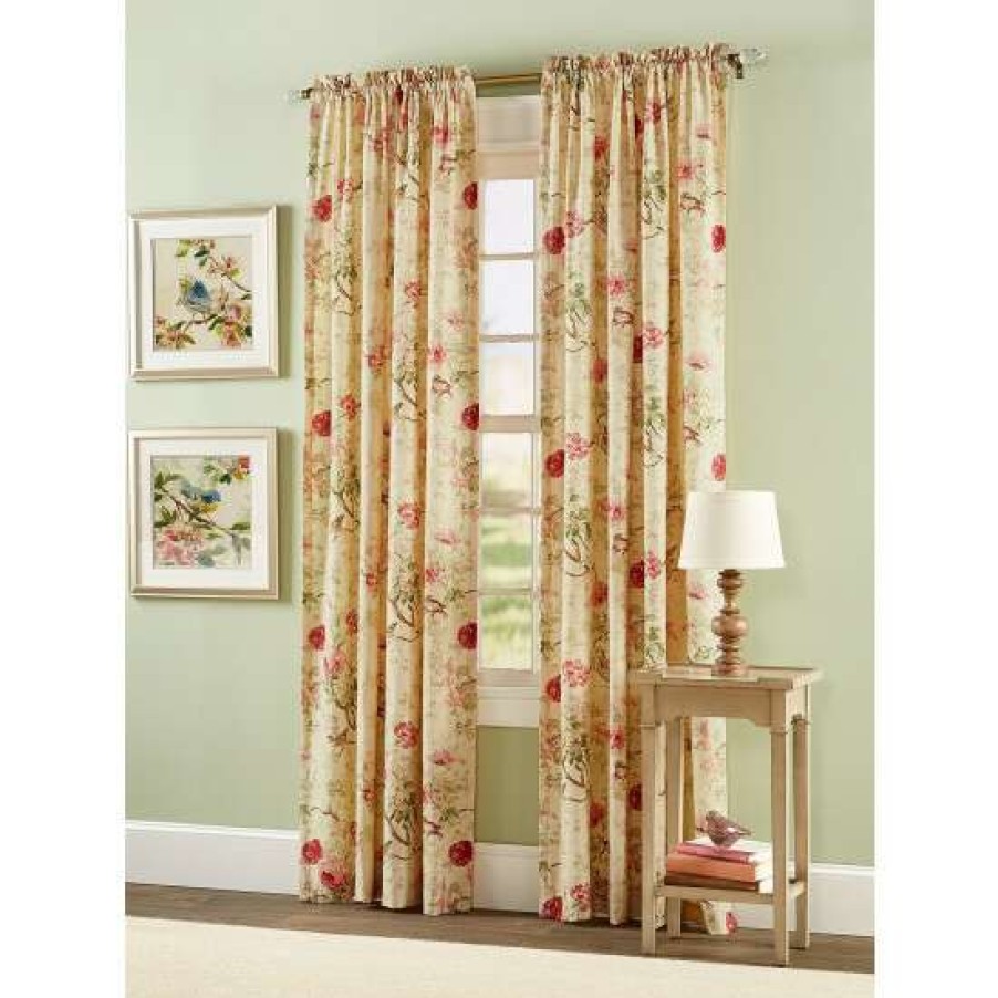 Curtains & Drapes * | Outlet Vermont Country Store Birdsong Blooms Rod Pocket Curtain Panel