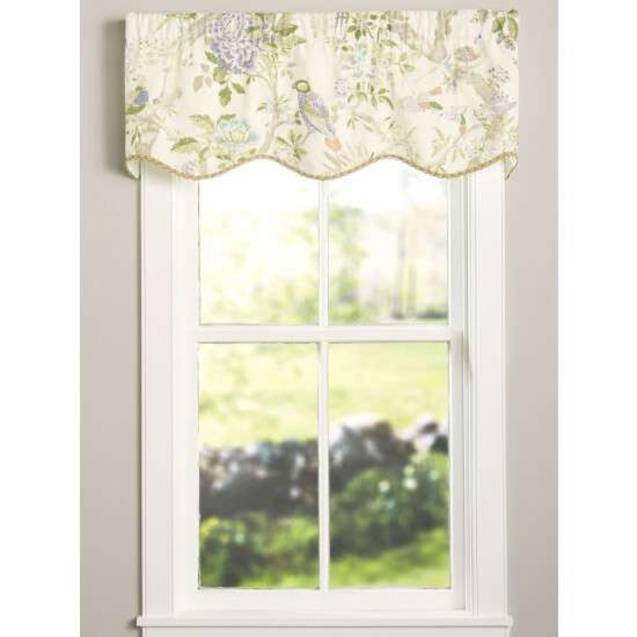 Valances * | Wholesale Vermont Country Store Central Park Lined Scalloped Valance With Trim