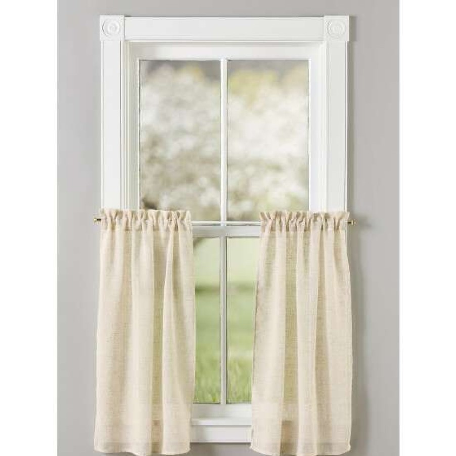 Curtains & Drapes * | Best Sale Vermont Country Store Sheer Linen Rod Pocket Tiers