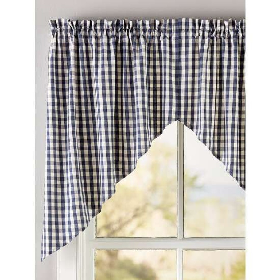 Valances * | Hot Sale Vermont Country Store Cabin Check Rod Pocket Swag Pair