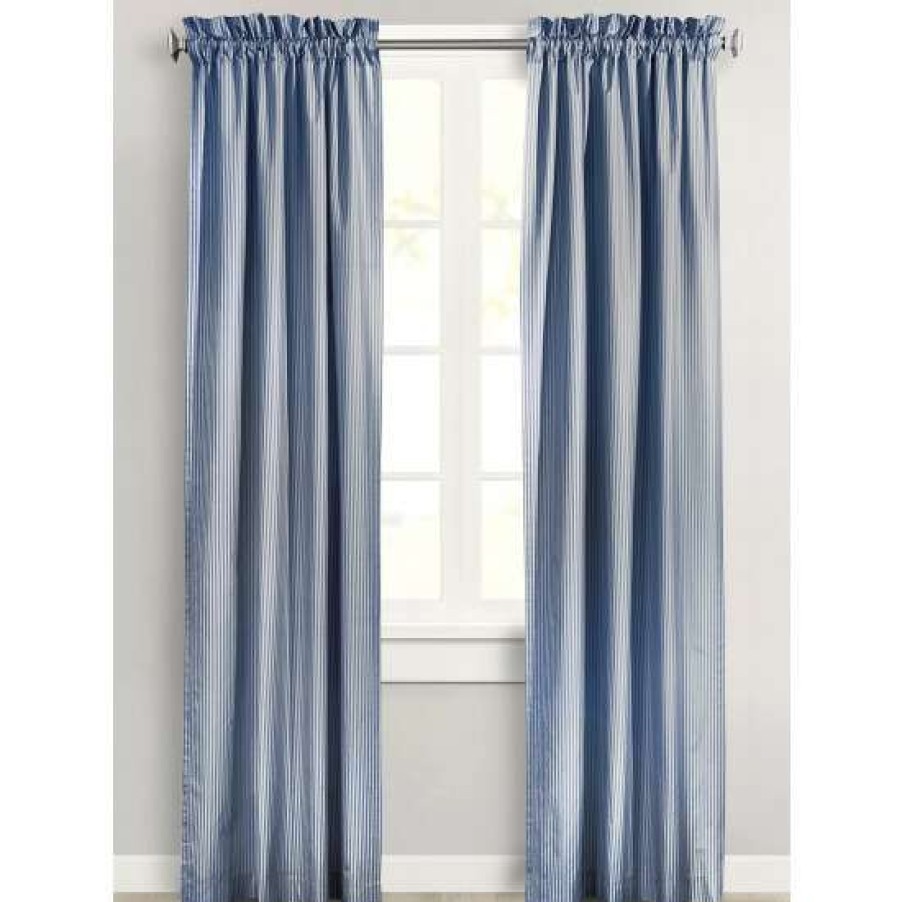 Curtains & Drapes * | Buy Vermont Country Store Insulated Ticking Stripe Rod Pocket Curtains