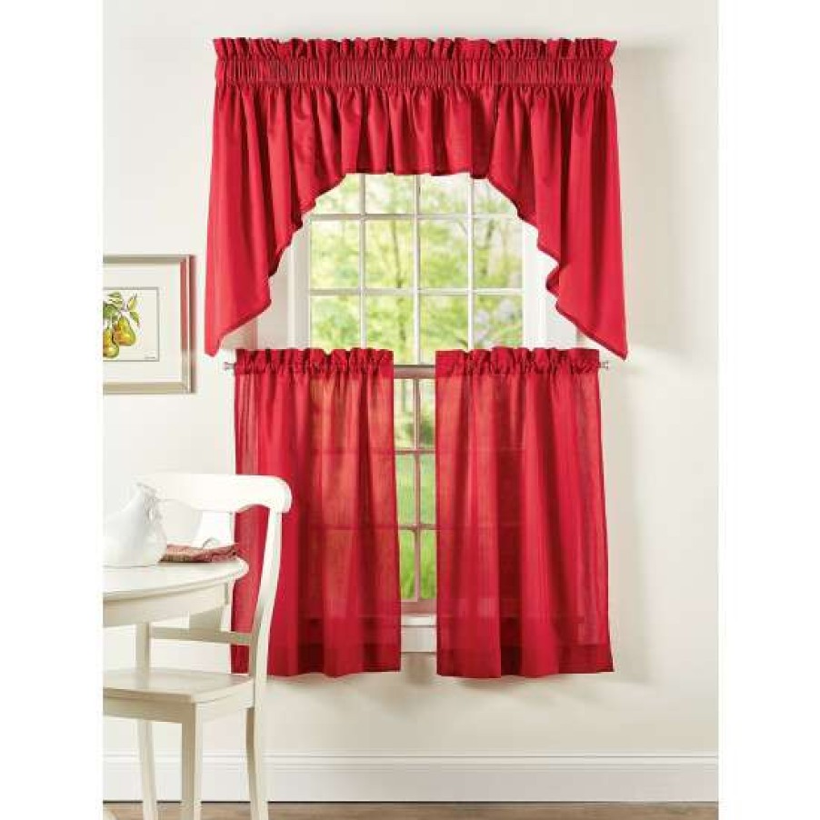 Curtains & Drapes * | Brand New Vermont Country Store Carolyn'S Colorful Rod Pocket Tailo Tiers