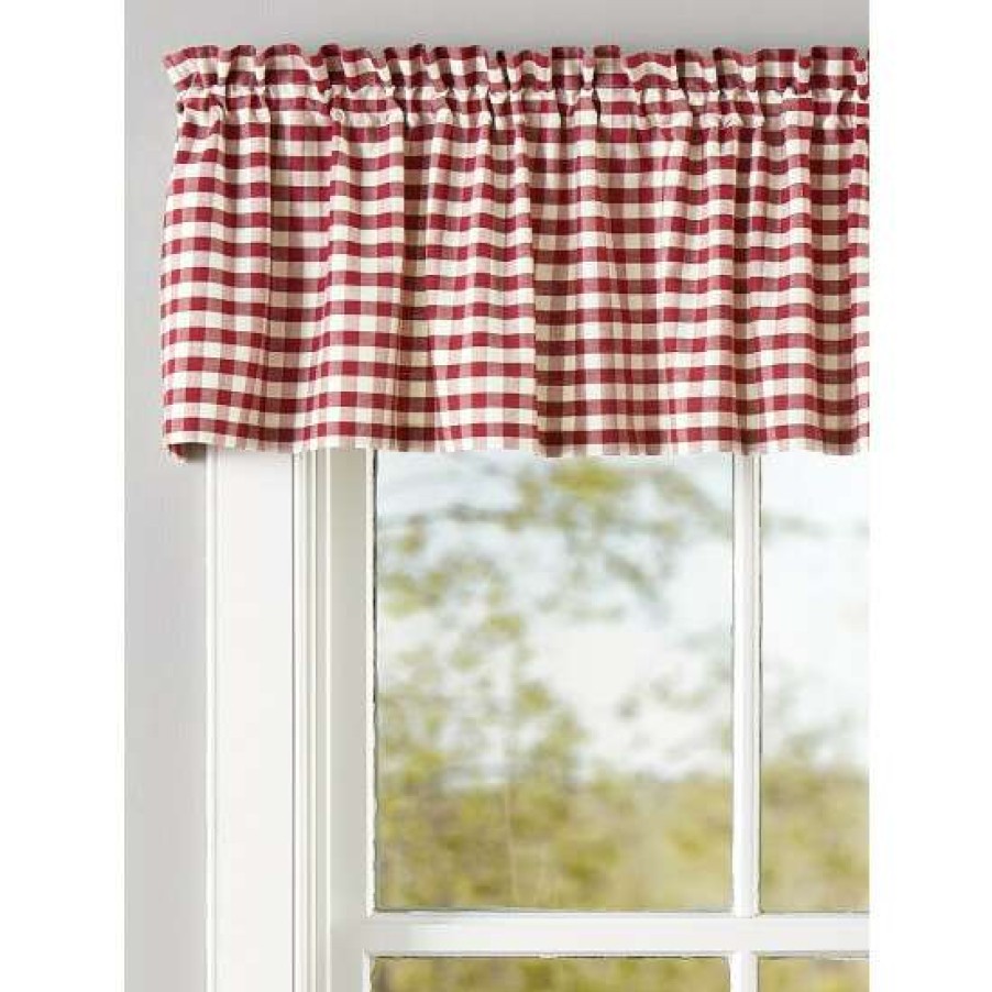 Valances * | Budget Vermont Country Store Cabin Check Rod Pocket Insert Valance