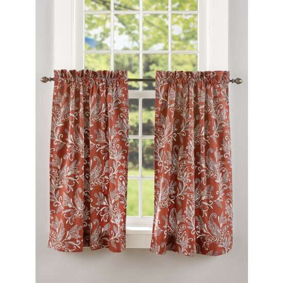 Curtains & Drapes * | Promo Vermont Country Store Paisley Forest Rod Pocket Tiers