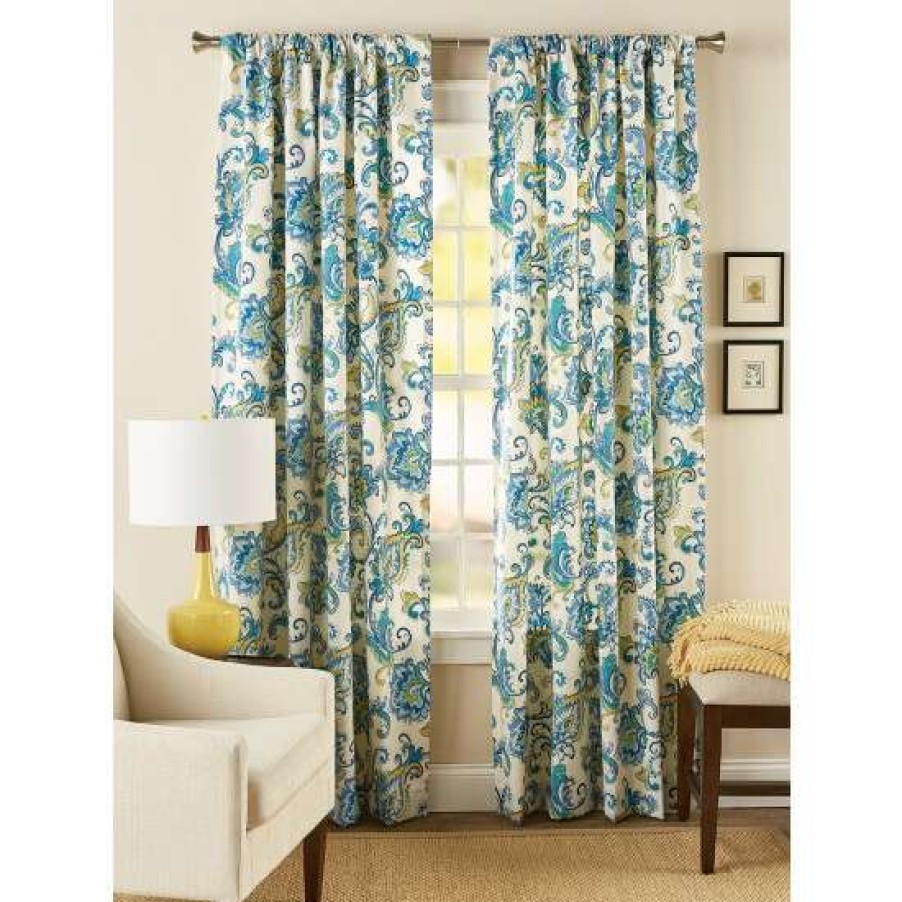 Curtains & Drapes * | Hot Sale Vermont Country Store Regal Paisley Lined Rod Pocket Curtains