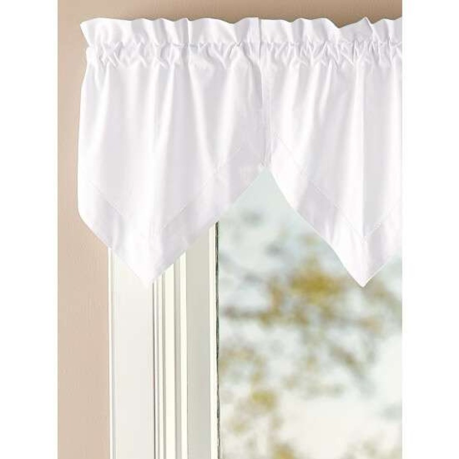 Valances * | Best Pirce Vermont Country Store Classic Hemstitch Rod Pocket Three-Piece Handkerchief Valance