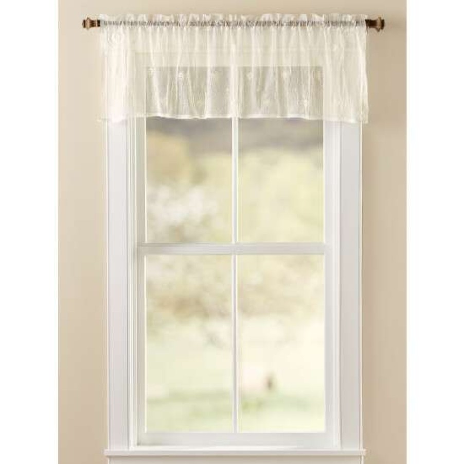 Valances * | Hot Sale Vermont Country Store Honeybee Lace Rod Pocket Valance