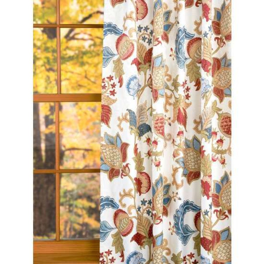 Curtains & Drapes * | New Vermont Country Store Dorset Garden Insulated 48 Inch Pinch Pleat Curtains Red Floral