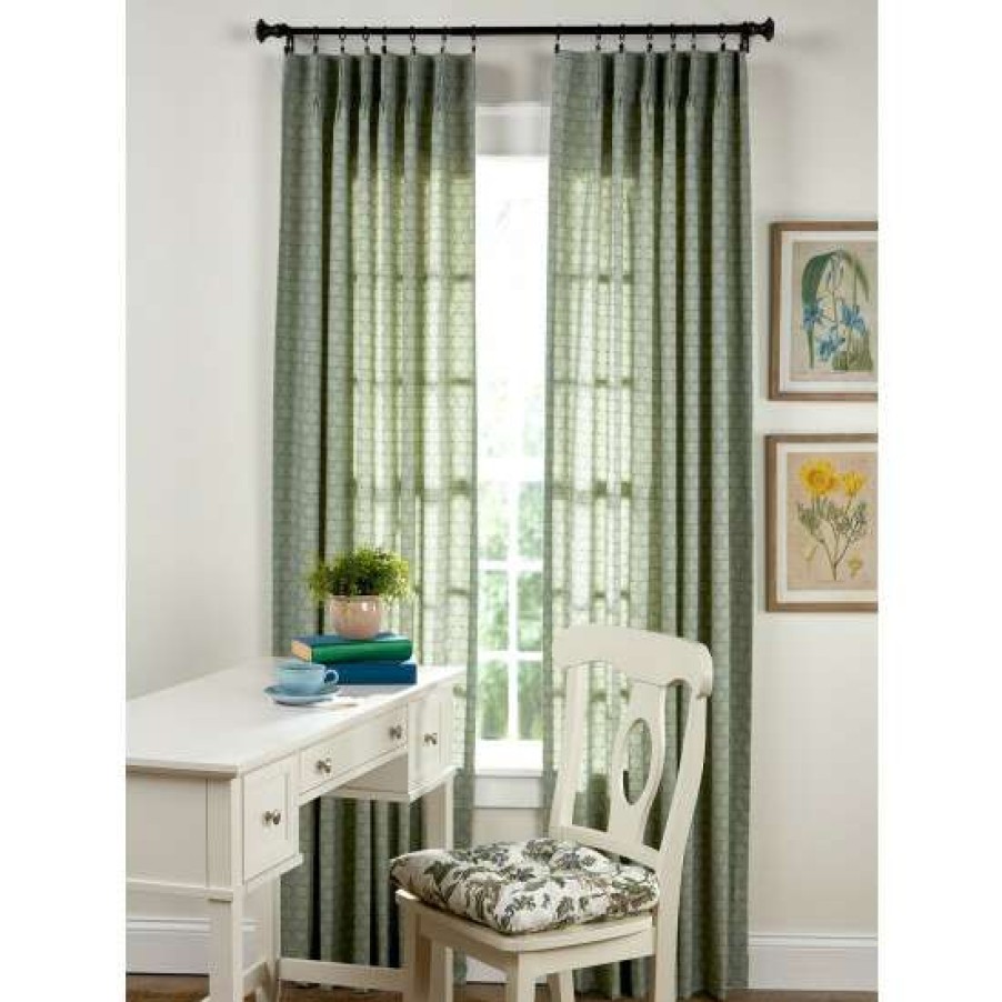 Curtains & Drapes * | Top 10 Vermont Country Store Tonal Check Lined 72 Inch Pinch Pleat Curtains