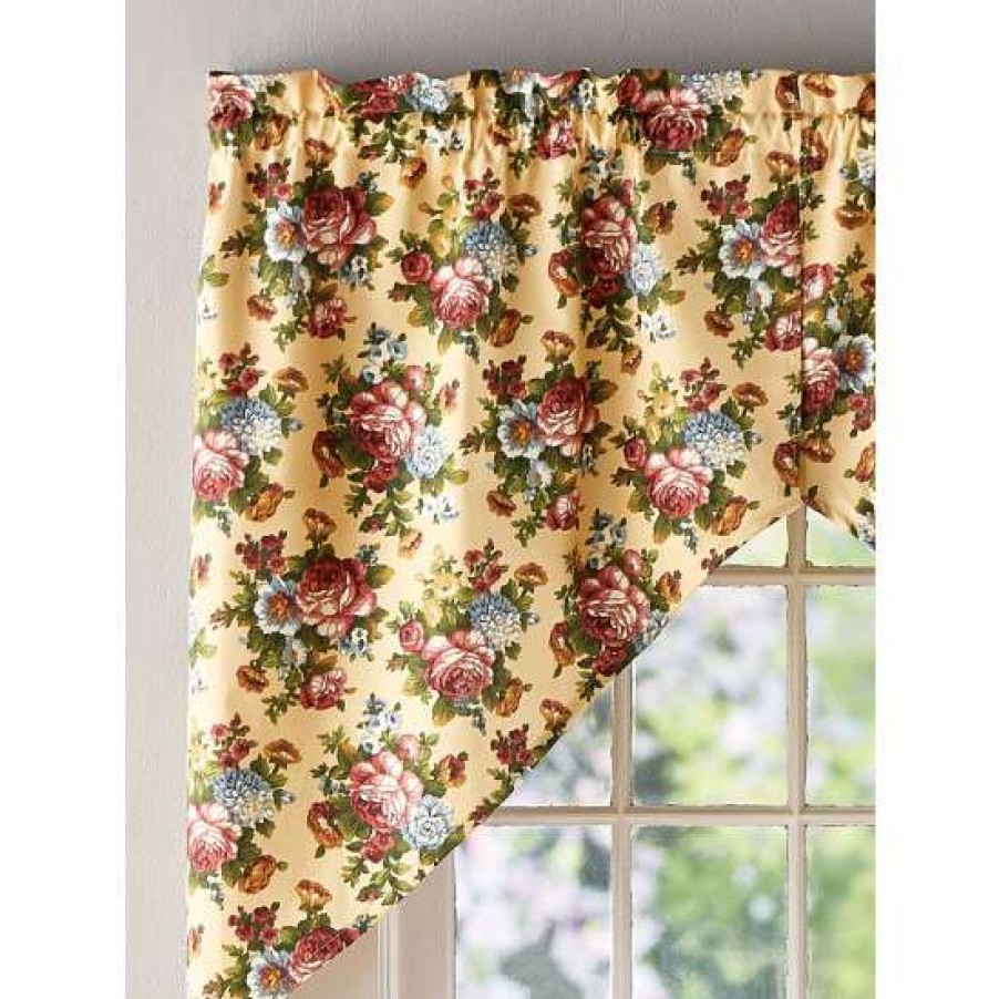 Valances * | Buy Vermont Country Store Tapestry Rose Rod Pocket Swag Pair