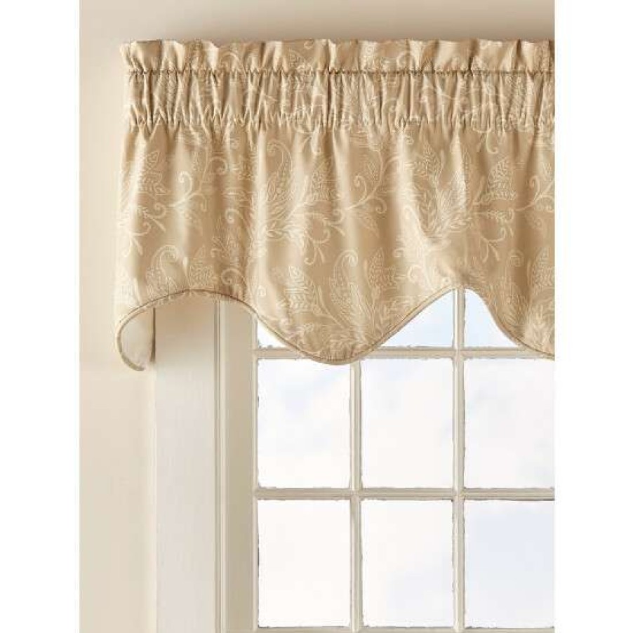 Valances * | Cheap Vermont Country Store Paisley Forest Lined Rod Pocket Scalloped Valance