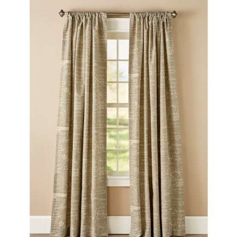 Curtains & Drapes * | Cheap Vermont Country Store Parisian Note Lined Rod Pocket Curtains