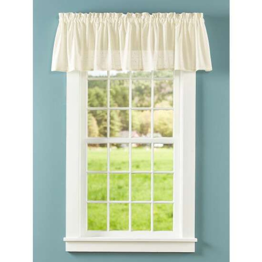 Valances * | Buy Vermont Country Store Swiss Dot Semi-Sheer Rod Pocket Tailored Valance