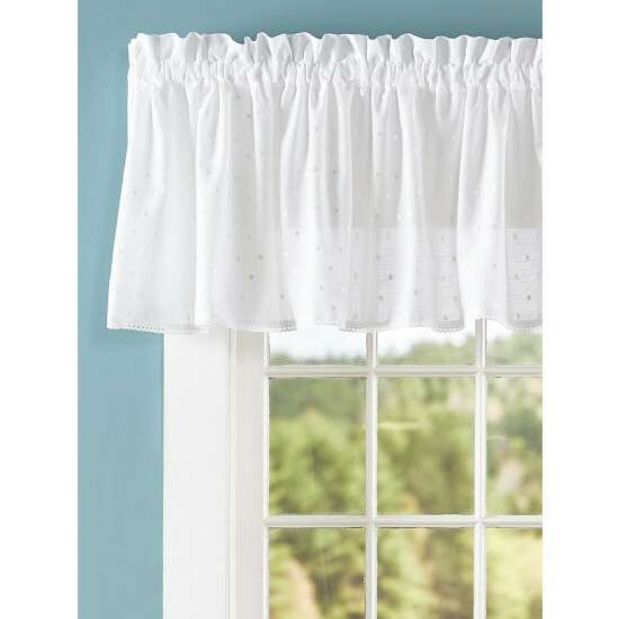 Valances * | Buy Vermont Country Store Swiss Dot Semi-Sheer Rod Pocket Tailored Valance