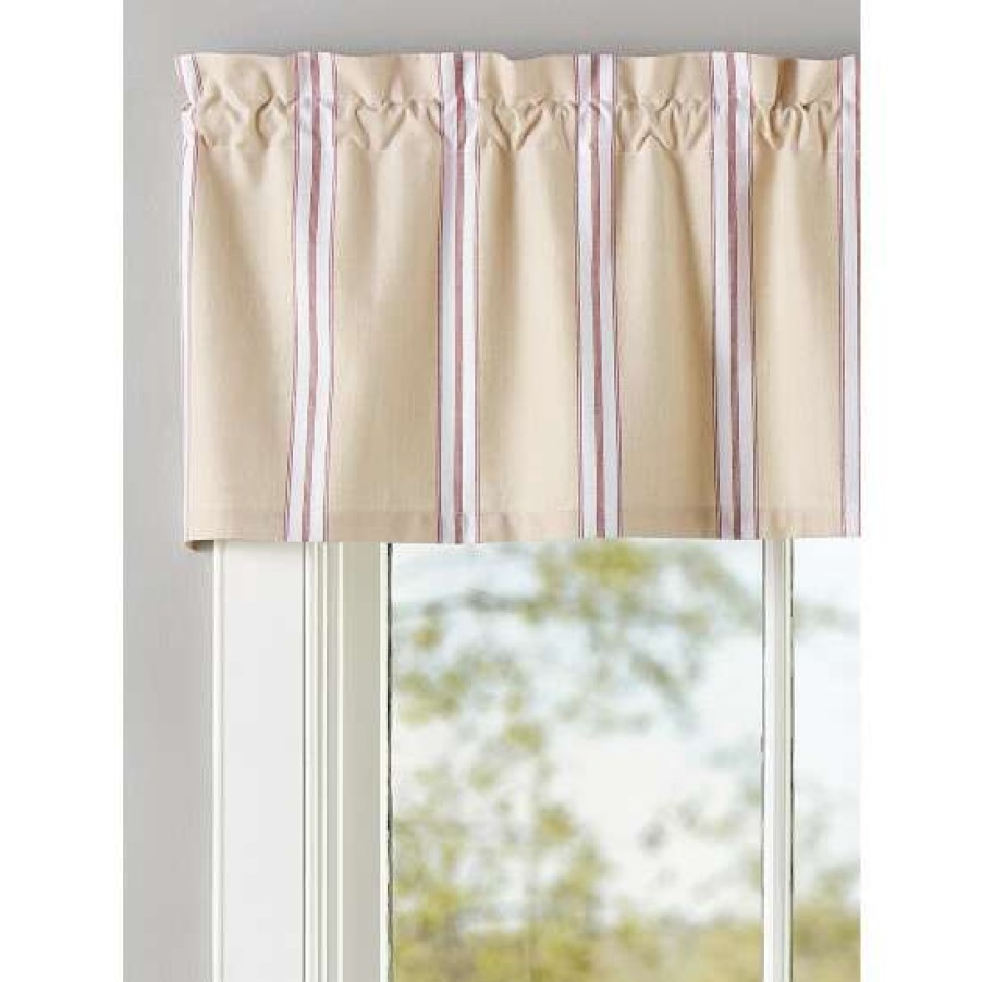 Valances * | Best Pirce Vermont Country Store French Ticking Rod Pocket Insert Valance