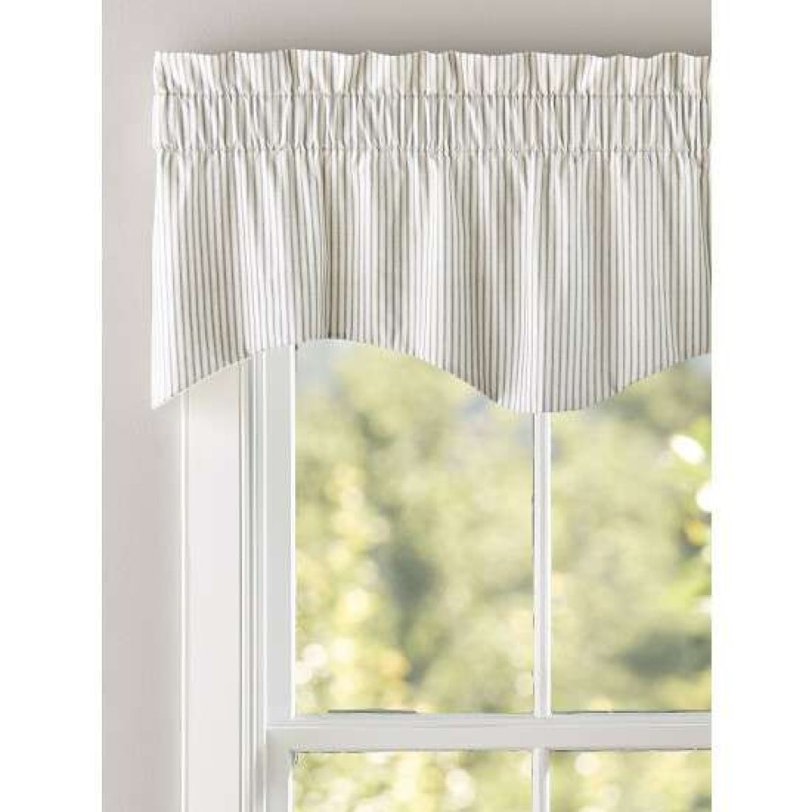 Valances * | Best Deal Vermont Country Store Ticking Stripe Lined Rod Pocket M-Shaped Valance