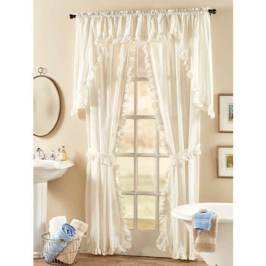 Curtains & Drapes * | Discount Vermont Country Store Narrow Ruffles Rod Pocket Priscilla Curtains