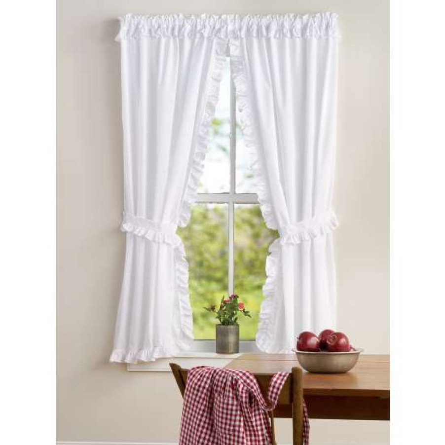 Curtains & Drapes * | Discount Vermont Country Store Narrow Ruffles Rod Pocket Priscilla Curtains