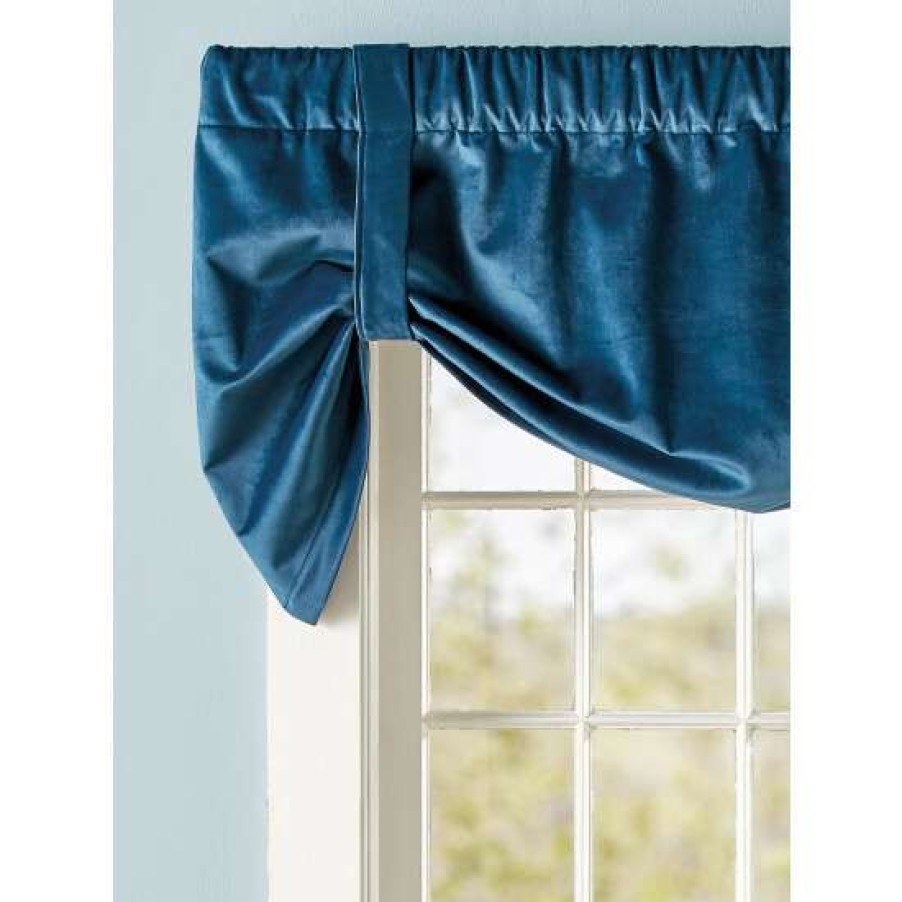 Valances * | Best Reviews Of Vermont Country Store Queenfield Velvet Rod Pocket Tie-Up Valance