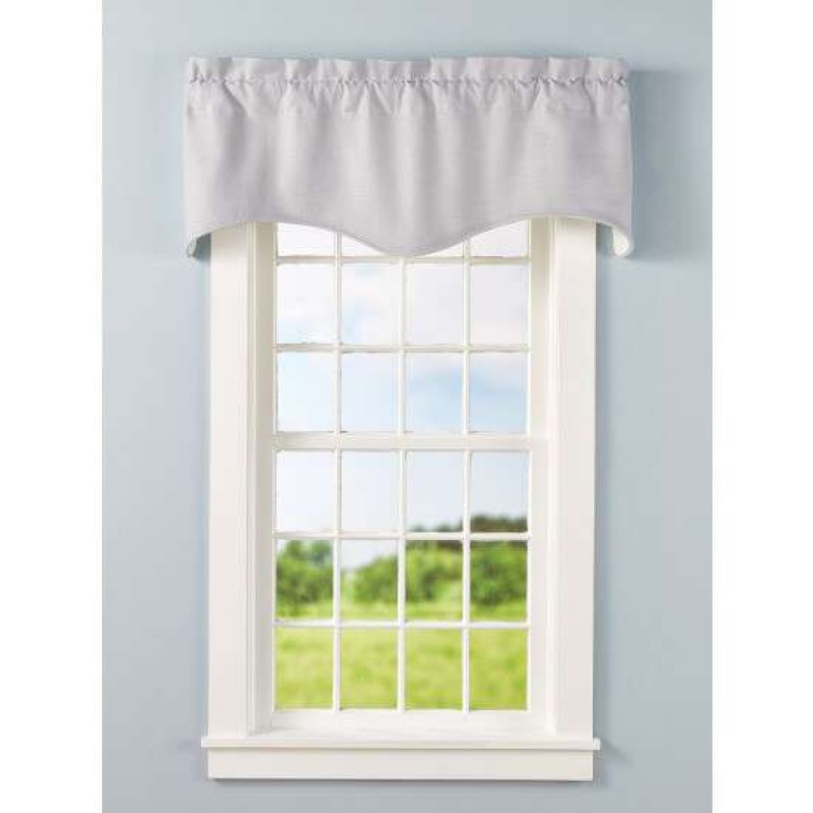 Valances * | Cheapest Vermont Country Store Soft Linen Rod Pocket Scalloped Valance