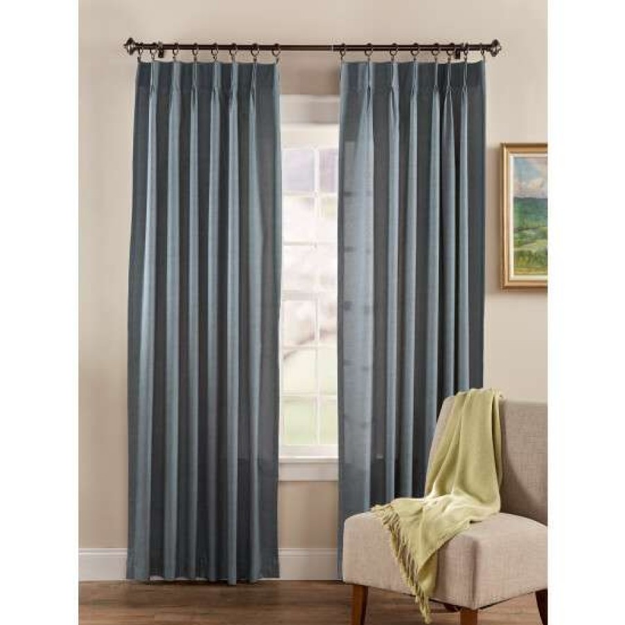 Curtains & Drapes * | Budget Vermont Country Store Highgate Manor Lined 72 Inch Pinch Pleat Curtains Blue