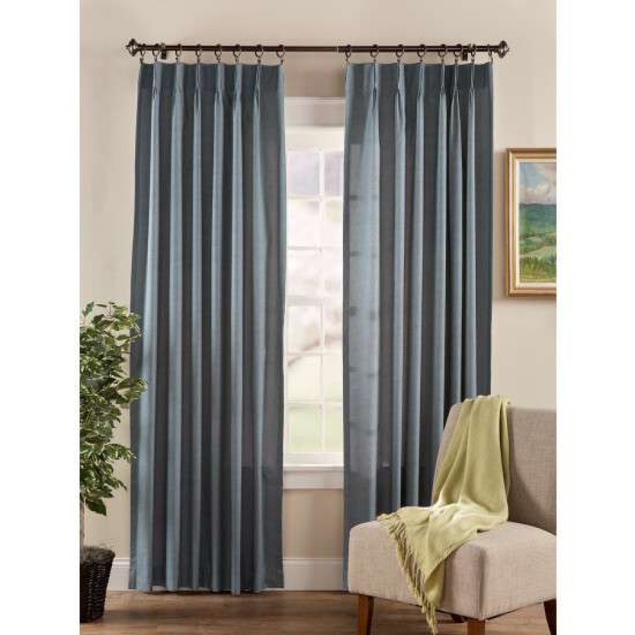 Curtains & Drapes * | Budget Vermont Country Store Highgate Manor Lined 72 Inch Pinch Pleat Curtains Blue