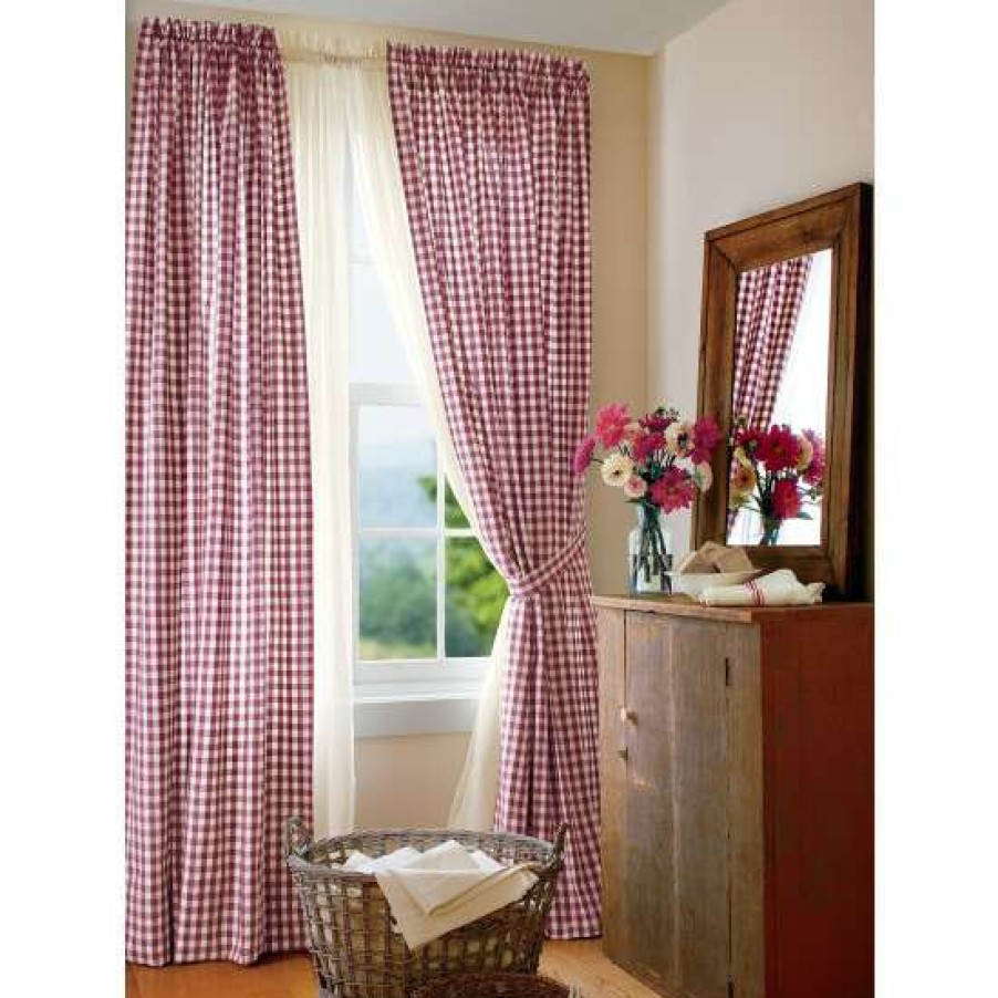 Curtains & Drapes * | New Vermont Country Store Cabin Check Rod Pocket Curtains