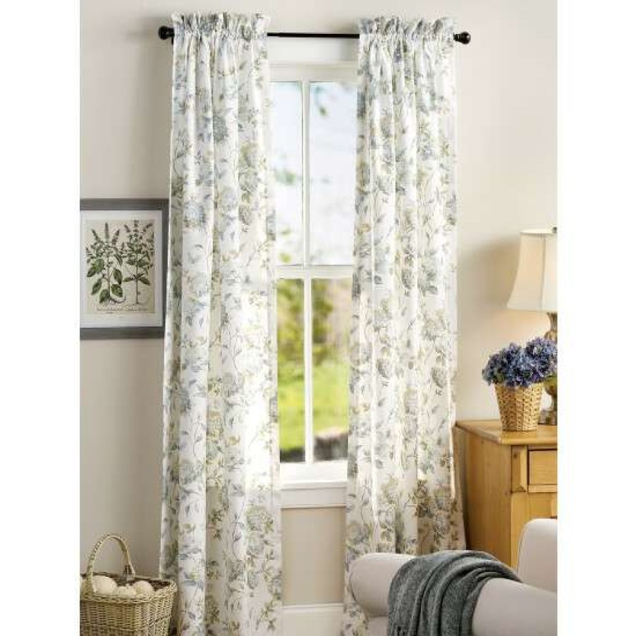 Curtains & Drapes * | Top 10 Vermont Country Store Whispering Hydrangea Rod Pocket Curtains