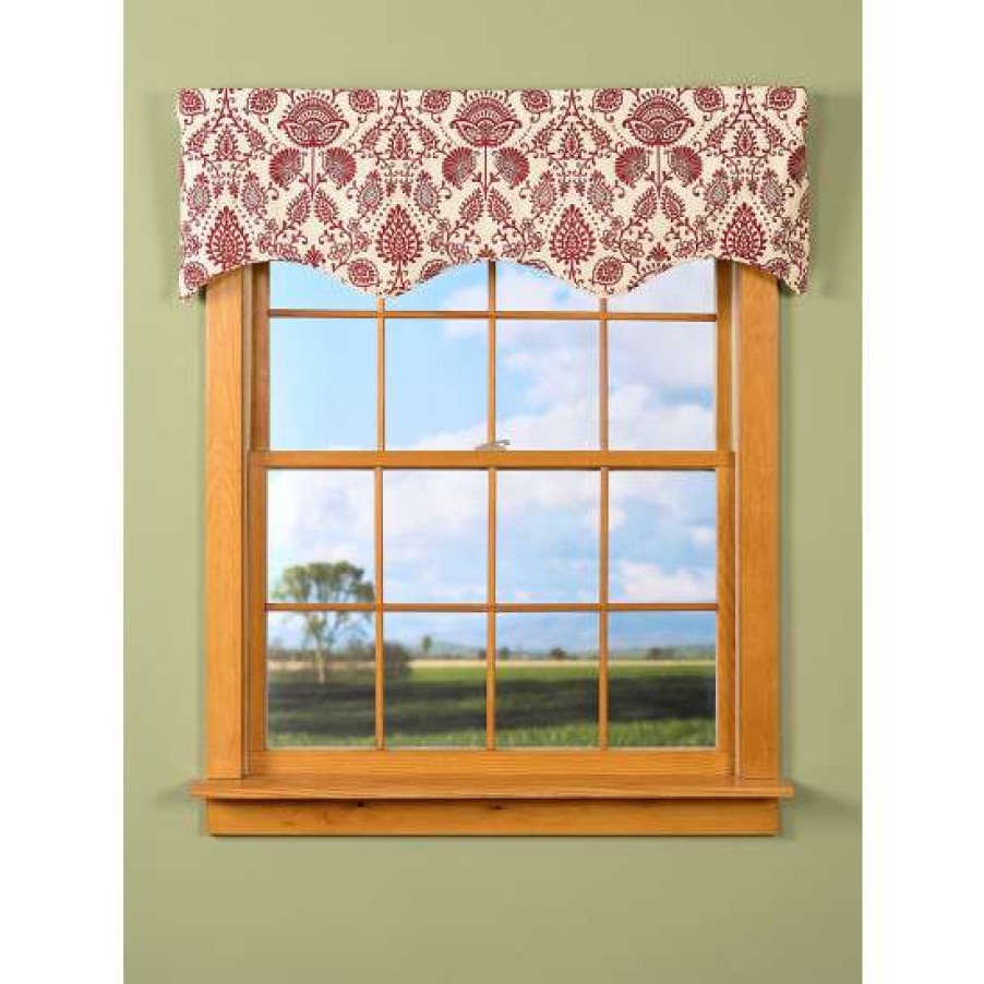 Valances * | Promo Vermont Country Store Country Floral Lined Rod Pocket Scalloped Valance