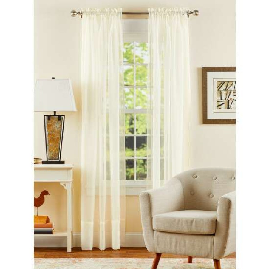 Curtains & Drapes * | Best Reviews Of Vermont Country Store Classic Sheers 56 Inch French Tuck Tailored Panel