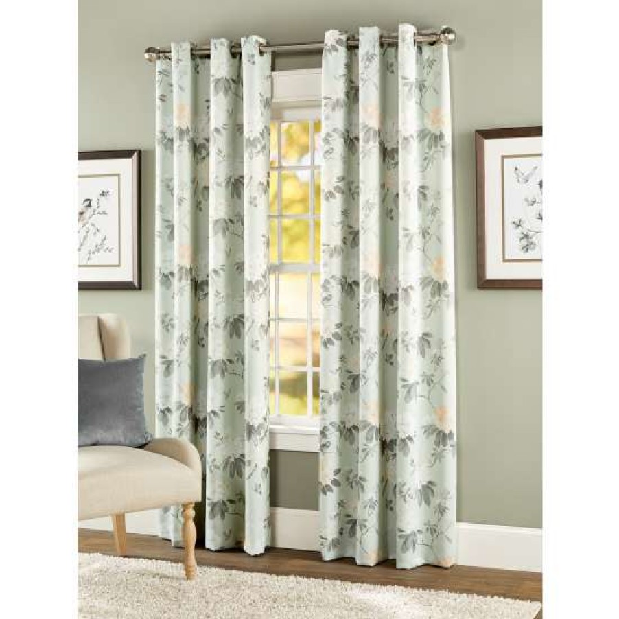 Curtains & Drapes * | Buy Vermont Country Store Supreme Blackout Floral Grommet Top Long Panel