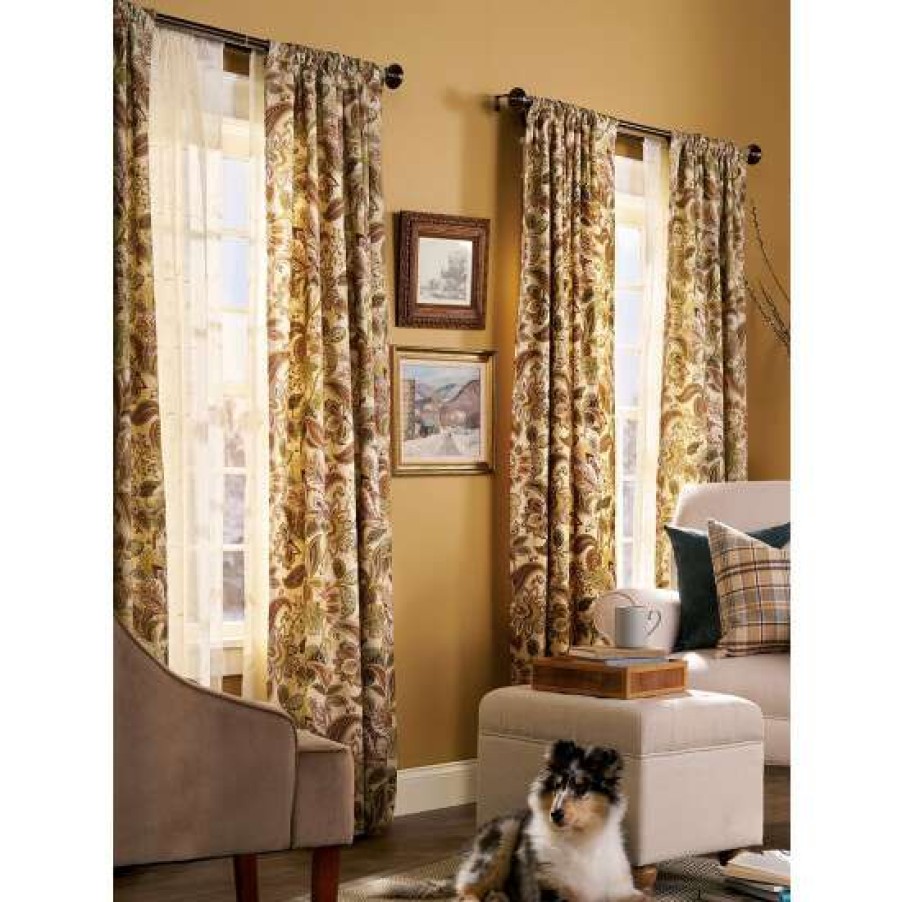 Curtains & Drapes * | Best Reviews Of Vermont Country Store Jacobean Paisley Lined Rod Pocket Curtains