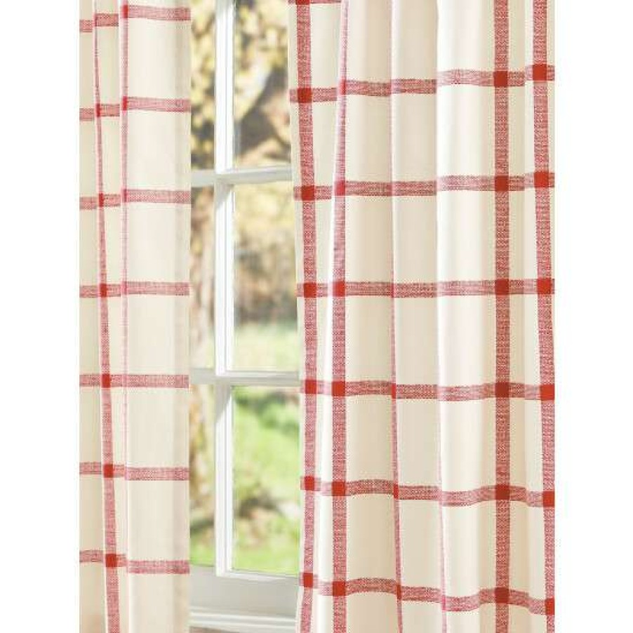 Curtains & Drapes * | Coupon Vermont Country Store Windowpane Plaid Rod Pocket Curtains