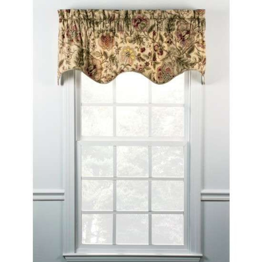 Valances * | Best Reviews Of Vermont Country Store Hatfield Floral Lined Scalloped Valance