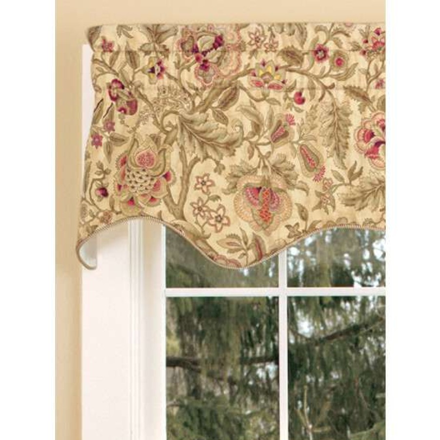 Valances * | Best Reviews Of Vermont Country Store Hatfield Floral Lined Scalloped Valance