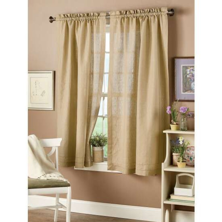 Curtains & Drapes * | Best Reviews Of Vermont Country Store Heirloom Linen Rod Pocket Panel