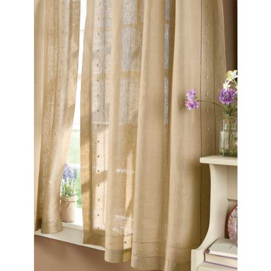 Curtains & Drapes * | Best Reviews Of Vermont Country Store Heirloom Linen Rod Pocket Panel