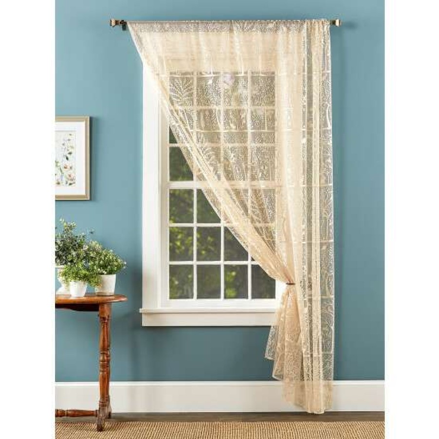 Curtains & Drapes * | Outlet Vermont Country Store Tree Of Life Lace Rod Pocket Curtain Panel Or Tier