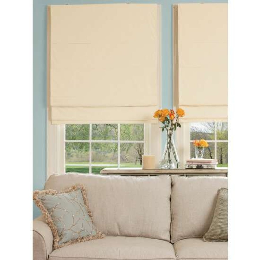 Roman Shades & Roller Shades * | Brand New Vermont Country Store Smooth Cotton-Blend Thermal Blackout Cordless Roman Shade