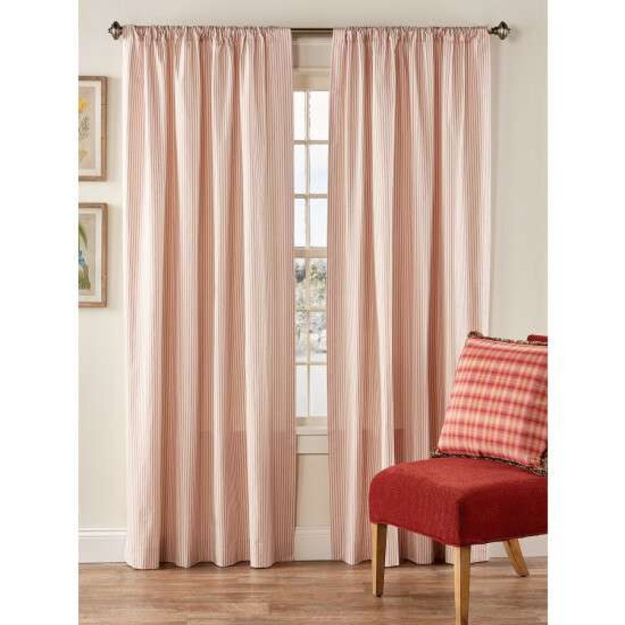 Curtains & Drapes * | New Vermont Country Store Ticking Stripe Rod Pocket Curtains