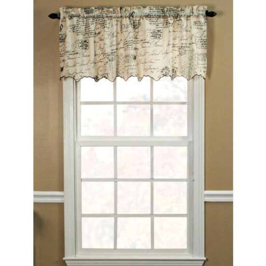 Valances * | Outlet Vermont Country Store Classic Cursive Rod Pocket Tailored Valance Black