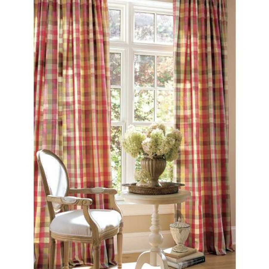 Curtains & Drapes * | Hot Sale Vermont Country Store Moire Plaid Rod Pocket Curtains