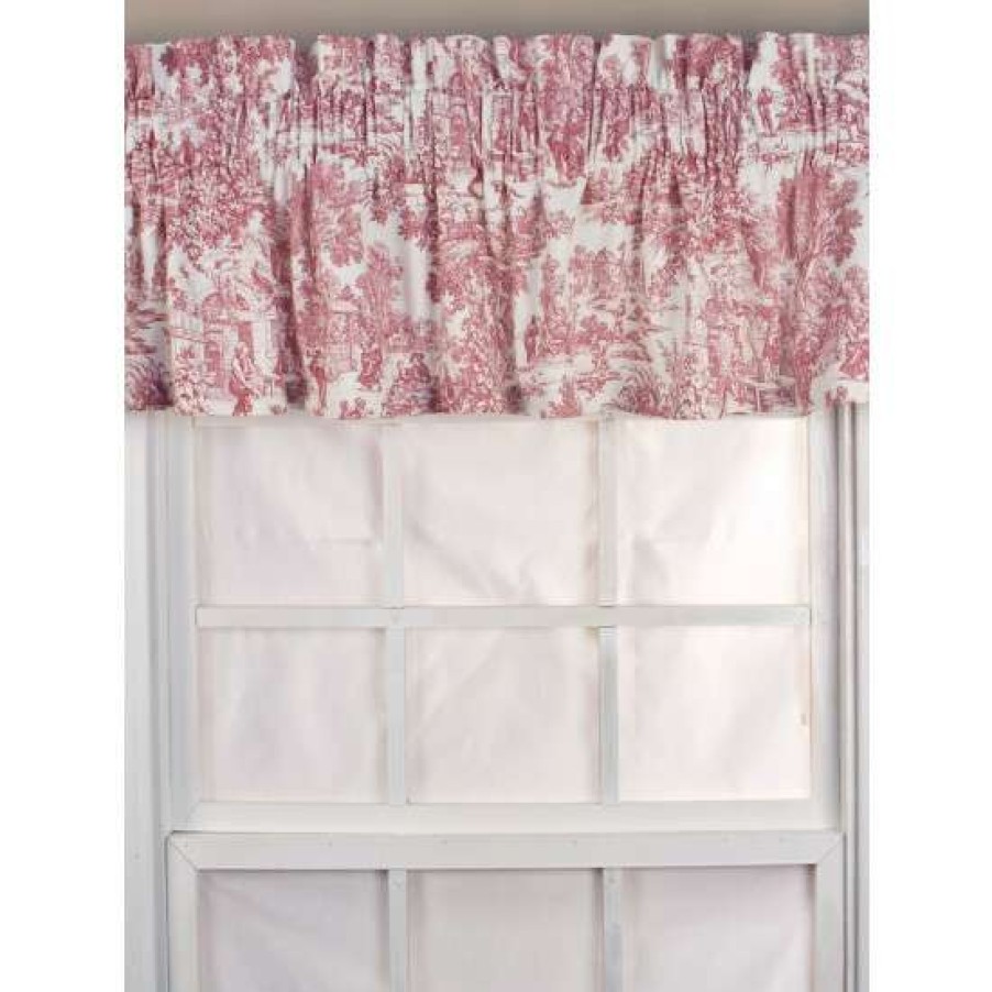 Valances * | Cheap Vermont Country Store Essex Toile Rod Pocket Tailo Valance