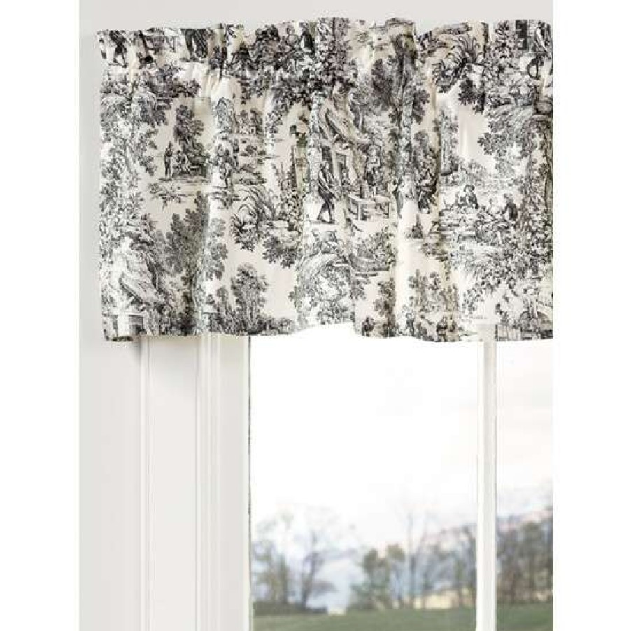 Valances * | Cheap Vermont Country Store Essex Toile Rod Pocket Tailo Valance