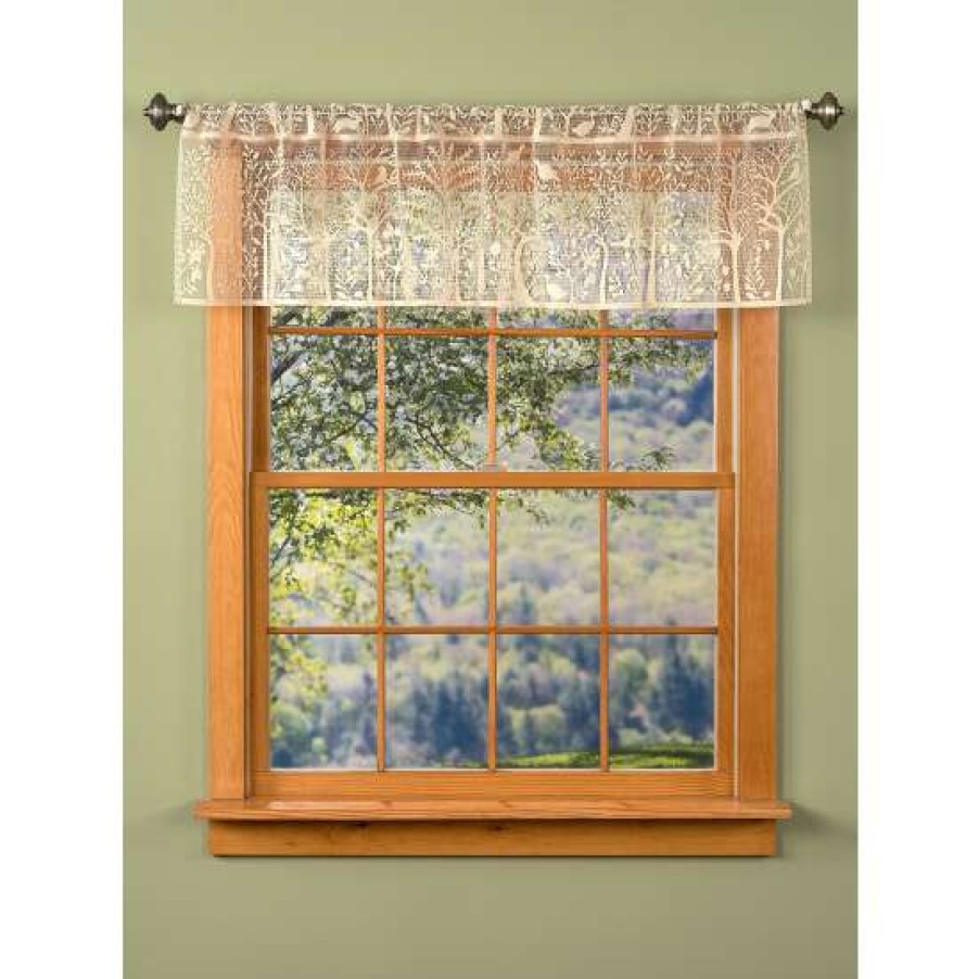 Valances * | Buy Vermont Country Store Tree Of Life Lace Rod Pocket Tailored Valance