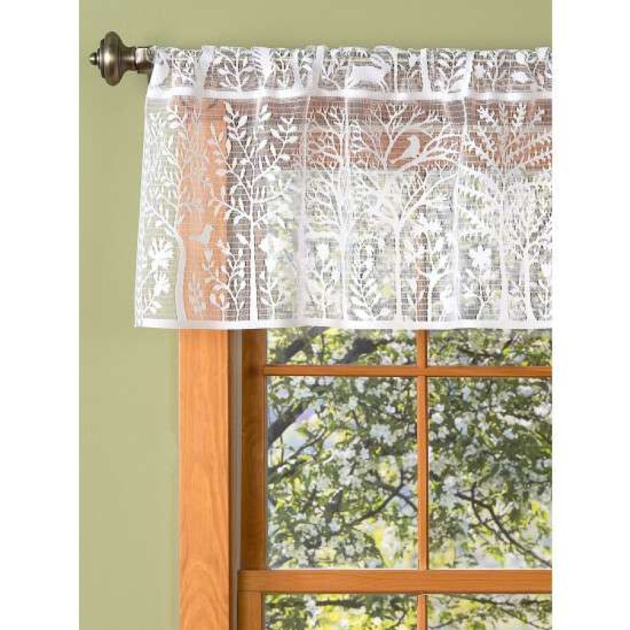 Valances * | Buy Vermont Country Store Tree Of Life Lace Rod Pocket Tailored Valance