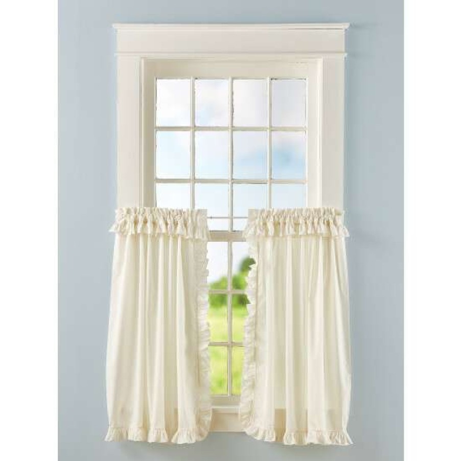 Curtains & Drapes * | Hot Sale Vermont Country Store Narrow Ruffles Rod Pocket Priscilla Tiers